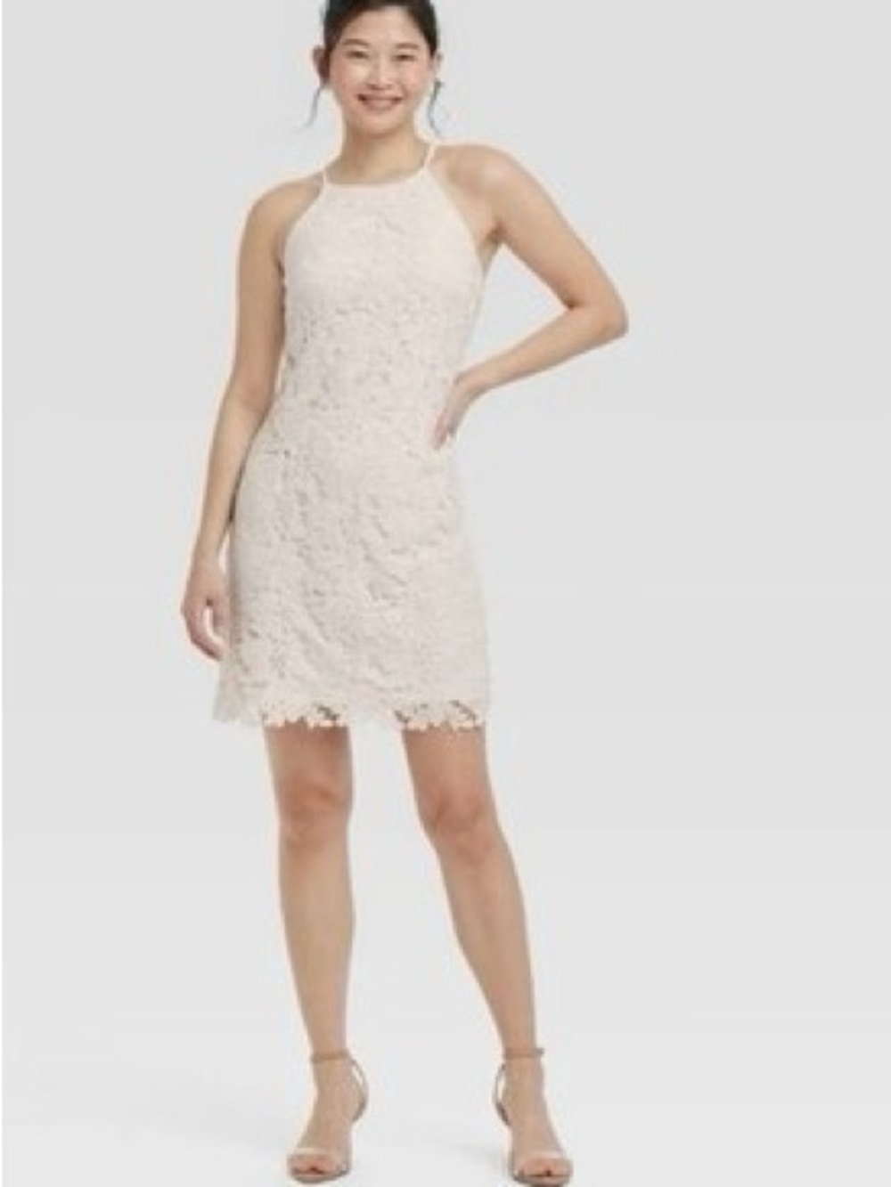 NEW White Lace Halterneck Dress SZ 2X